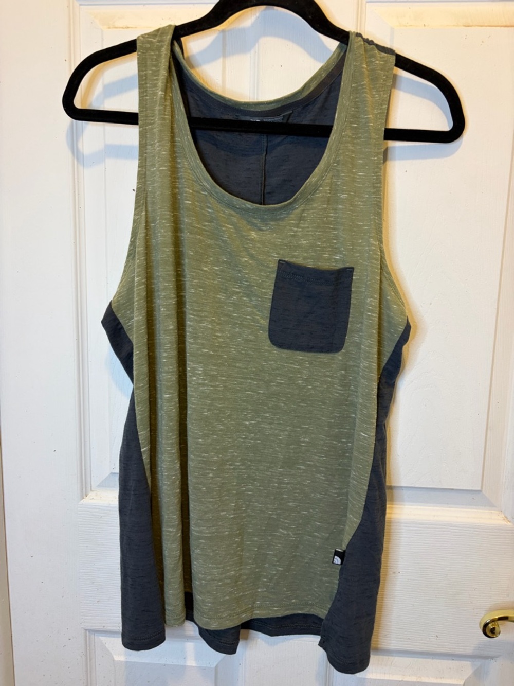 The North Face Olive Green Tank with Charcoal Pocket